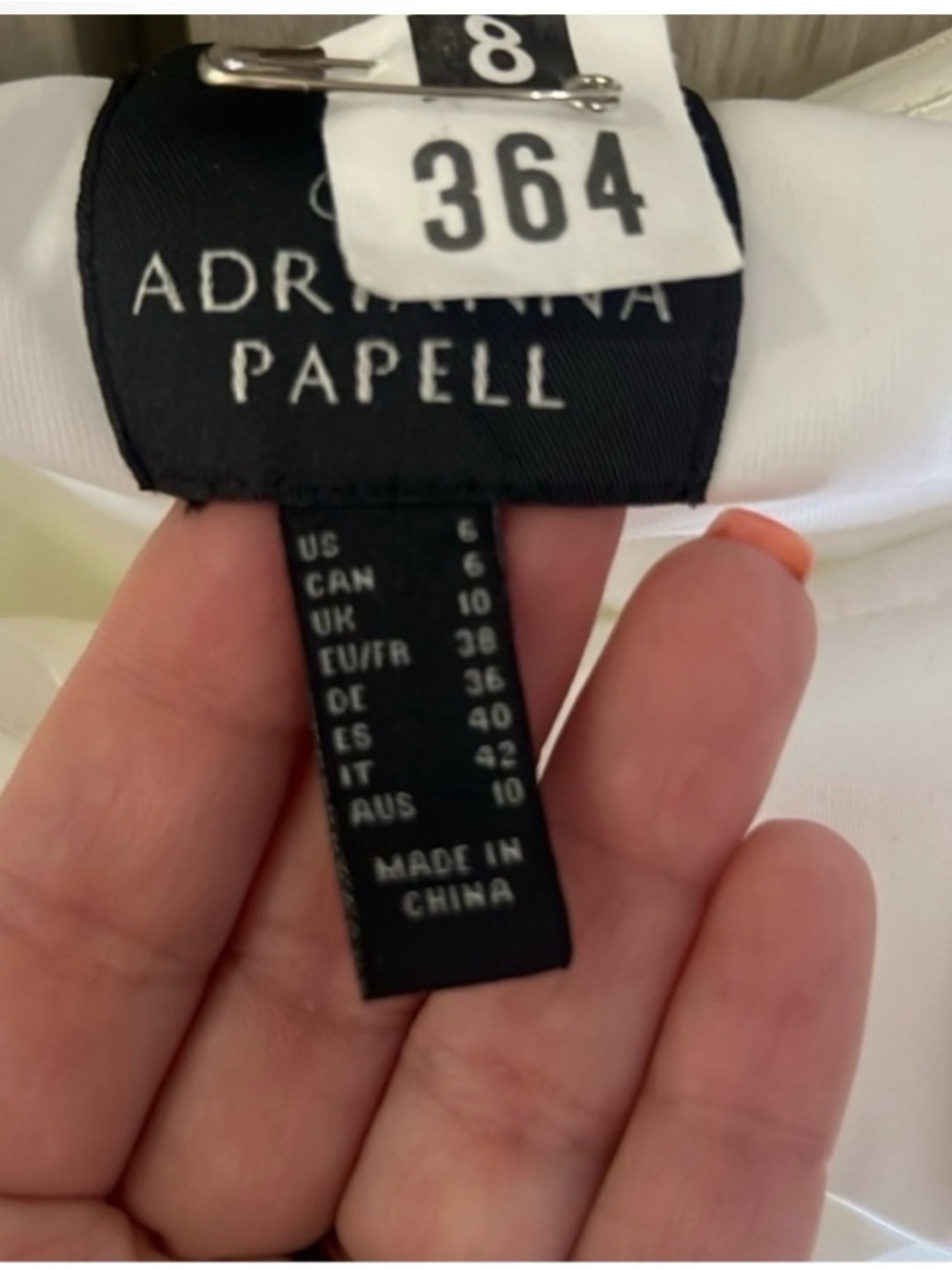 Adrianna Papell Off-Shoulder White Double-Breasted Women's Top - Picture 3 of 6